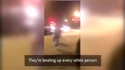 black rioters hunting down Whites and beating them