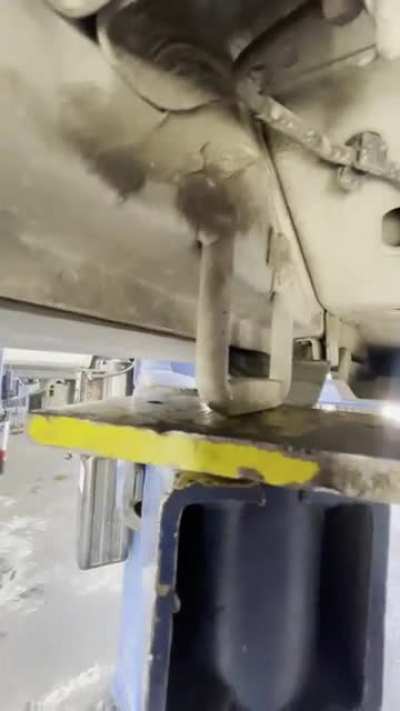 Suzuki from Mexico in for service in our Texas shop, not sure if these lift points are safe! They’re just Casually welded on.