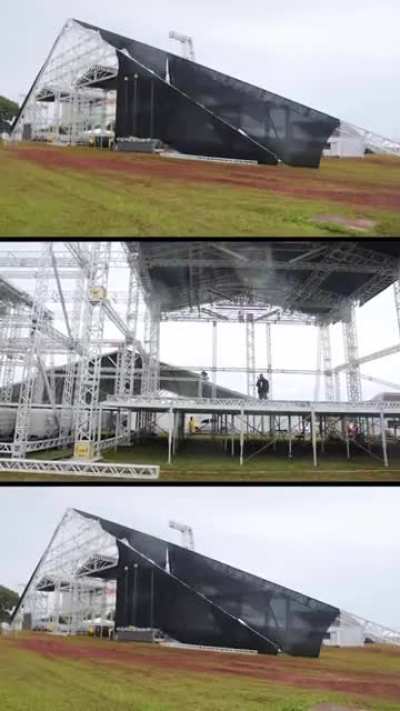 A mega estrutura sendo montada para posse do lula