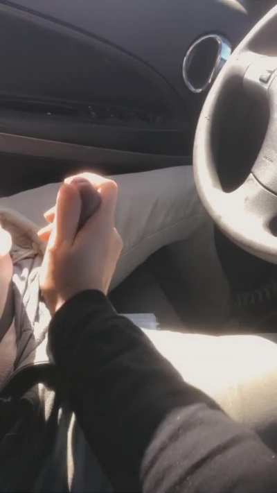 He gets so hard when I play with him when he&rsquo;s driving