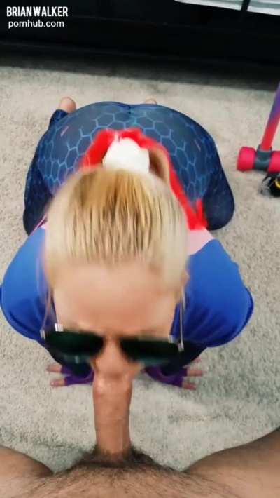 Brite Bomber gives you a POV blowjob in Fortnite cosplay scene