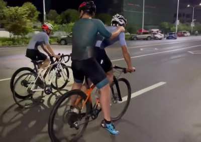 Ah yes, cycling with your buddies is always fun