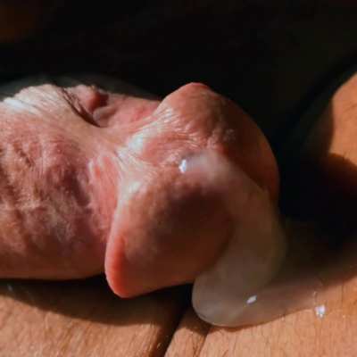 Vibrator on cock = thick cum shot