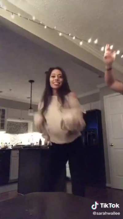 Not a care in the world that her bra isn&rsquo;t even on her tits
