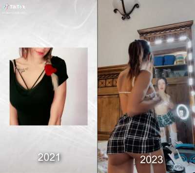 From Cute to Slut. What 2 years without going viral on tiktok does to a girl.