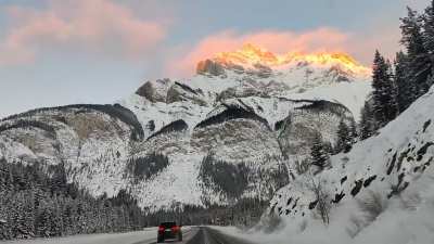 This is RD Dhanani's daily drive to work. Banff, Alberta. 15 December 2021. No editing, no filters. Simply Stunning!