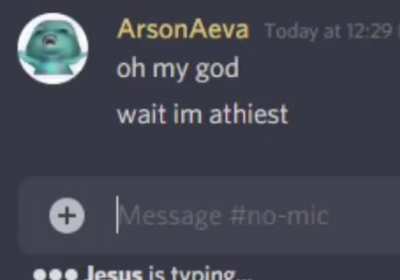 Jesus is typing
