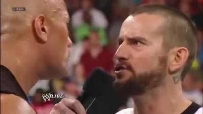 8 years ago today: CM Punk meets The Rock face to face and cuts his infamous "Your arms are just too short to box with god" promo