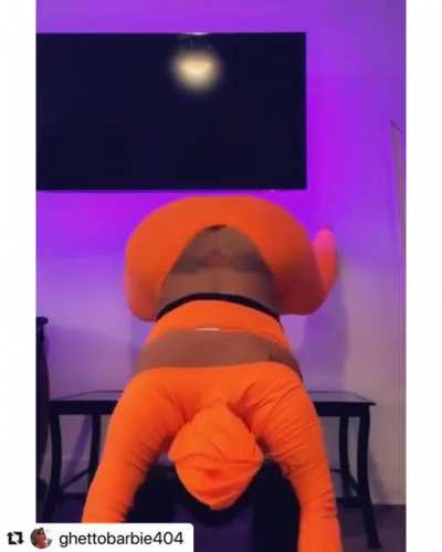 Her ass showing