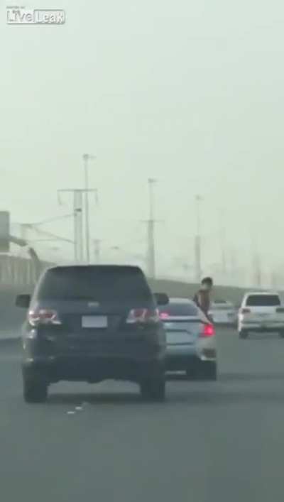 Trying to fight someone in a car