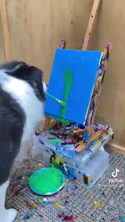 So many people this this video is real, yeah, I&rsquo;m sure that a dog totally understands what a background is and that it needs to be fully colored in with no white left on the canvas