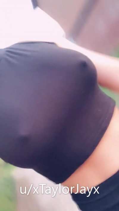 It’s kinda obvious to the guys in public that I’m a busty petite fuck doll