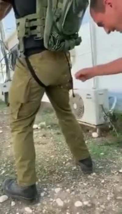Israeli soldier screaming and crying after falling on a cactus 🌵 while chasing Palestinian youth&hellip;.
