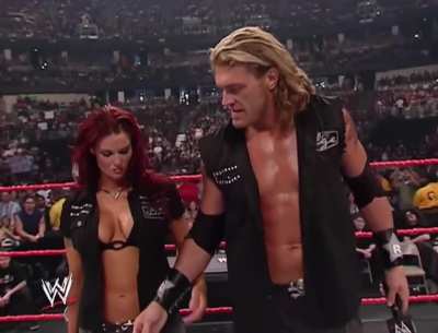 Lita with Edge &amp;amp; Mick Foley