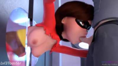 Helen Parr getting spitroasted (Lvl3Toaster, Volkor)