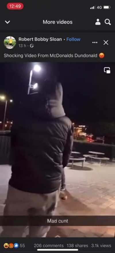 McDonalds Security guard slaps child for throwing a paper bag at him