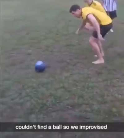 WCGW football with a bowling ball
