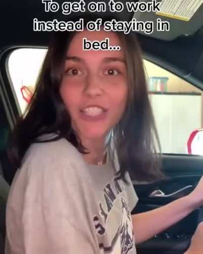 She just wanted to stay in bed
