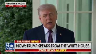 30 seconds of Trump pretending that the AI version of him as Jesus he posted was actually him as a Red Cross doctor… well so he thought