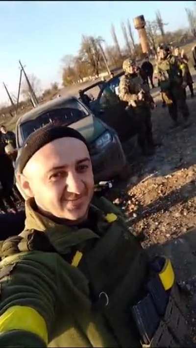 People in liberated Pavlivka (Mykovaiv region)