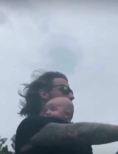 Baby goes on a motorcycle ride