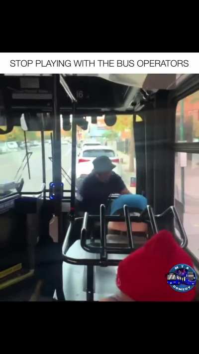 Bus driver throwing uppercuts