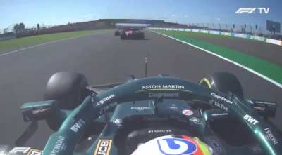 Russell vs Sainz incident from Vettel onboard camera