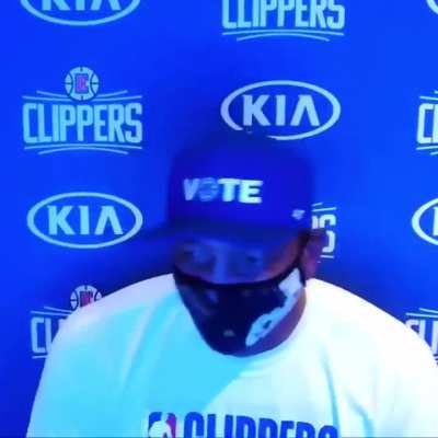 Doc Rivers on Trump's comments: "Well we lost one guy. So what, I don&rsquo;t even care. We know justice is on our side and this hat (vote) I am wearing is what our president is trying to get us to not do which is just as disgraceful"