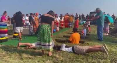After over a 100 yrs the children who died at Carlisle Indian Boarding School are laid to rest by the youth of this generation. Wrapped in buffalo robes and back to the comfort of Grandmother Earth in their ancestral Lakota lands.