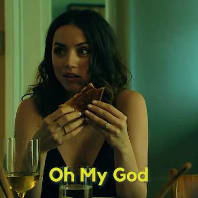 Ana de Armas looks amazing even with a mouthful