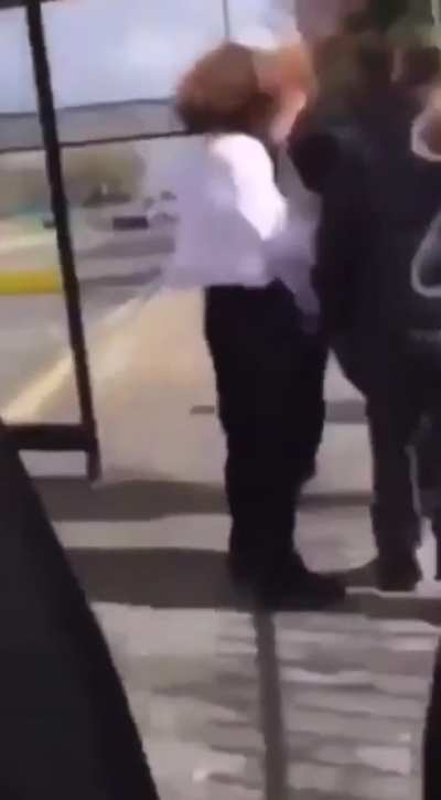 Scrawny moron eats shit after squaring up to someone twice his size.