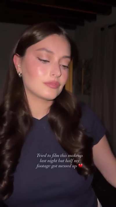"Tried to film this makeup last night but half my footage got messed up"