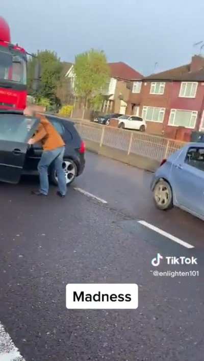 Guy in car is lucky he didn&rsquo;t flip