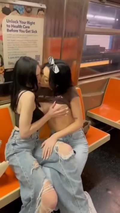 Taking a break on the subway