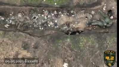A Russian soldier tried to escape from the drone, but blew himself up with a grenade