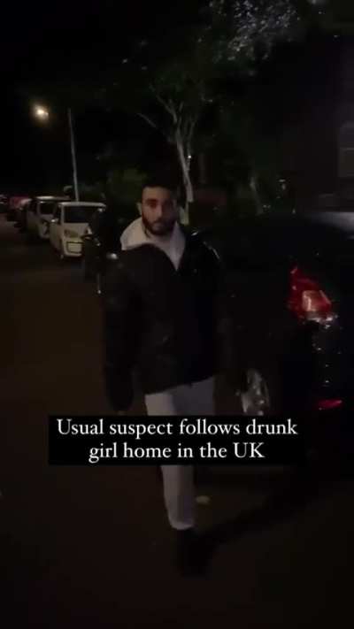 Racist man accuses a pedestrian of following a drunk woman