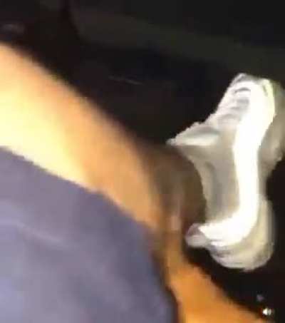 careless guy drops pocket knife and pokes his self