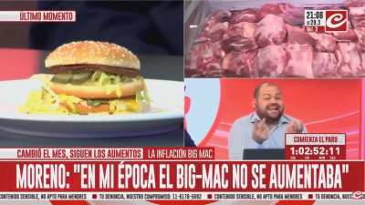 Guillermo Moreno explicando como congelaban artificialmente el precio del Big Mac