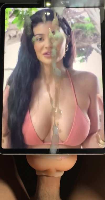 Kylie Jenner fleshlight fucking double cum tribute