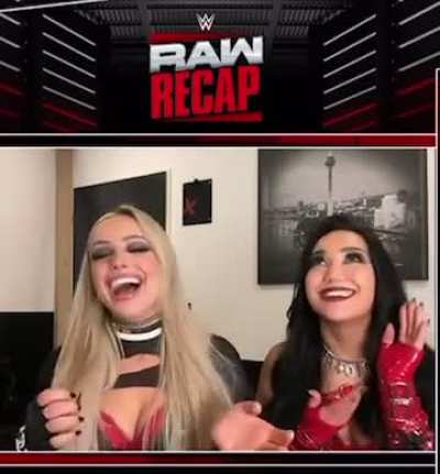 Liv &amp;amp; Roxanne during Raw recap, 1.12.2026