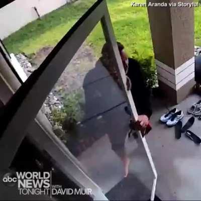 Woman saves her neighbour who is choking on a piece of steak