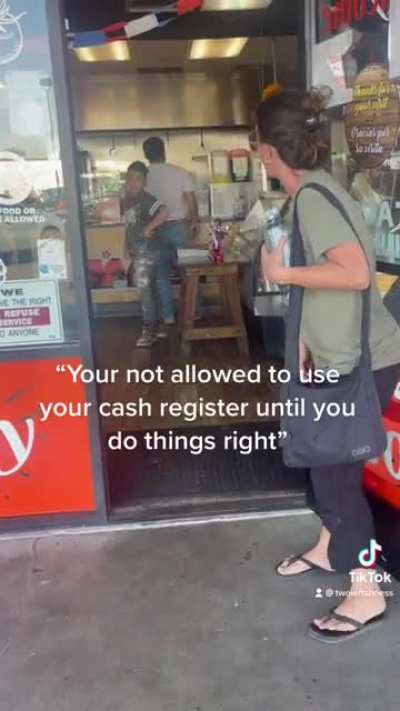 Racist lady threatens to have them shut down by FBI and deported OVER GUAC