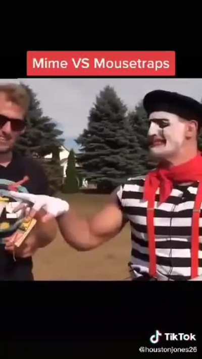 The poor mime held it for so long