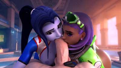 Widowmaker &amp;amp; Sombra sharing your cock (ArhoAngel)