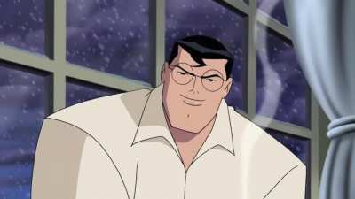 Superman brings J'onn home to Smallville for Christmas [from the Justice League holiday episode "Comfort and Joy"]