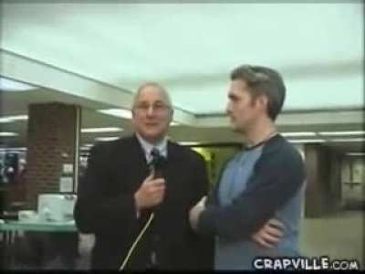 Clumsy Reporter Knocks Down HUGE Jenga Tower