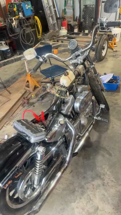 After saving it from the barn shed of doom I&rsquo;d say it&rsquo;s running well so hears some ear candy, needs a stator and tank and tires before it hits the road again, let me know what yall think