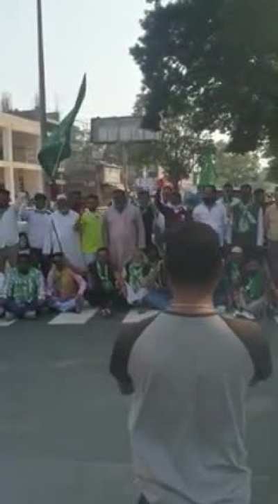 Protesting in the road