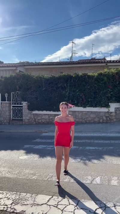 Flashed while crossing the street, and the car at the light definitely caught it&mdash;no way they missed that! 😏