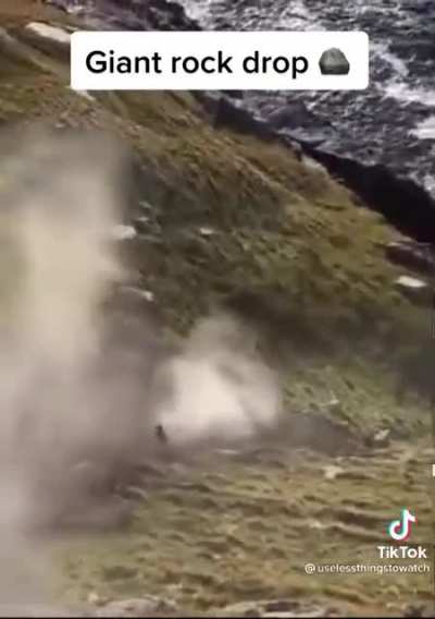 Rolling a giant rock down a hill